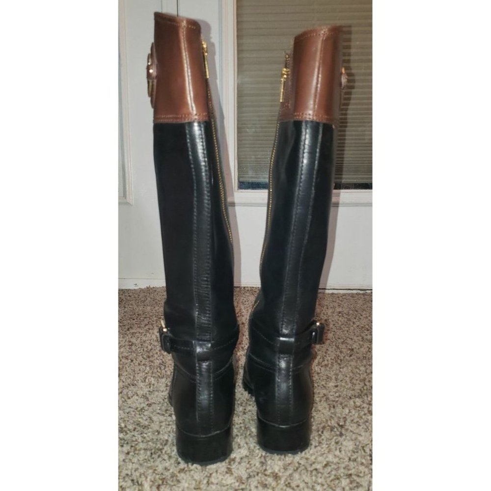 Michael Kors Stockard Tall Black and Brown Boots - Picture 3 of 6